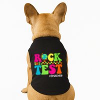 Retro Rock The Test Testing Day Motivational Teacher Student Doggie Tank