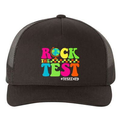Retro Rock The Test Testing Day Motivational Teacher Student Yupoong Adult 5-Panel Trucker Hat