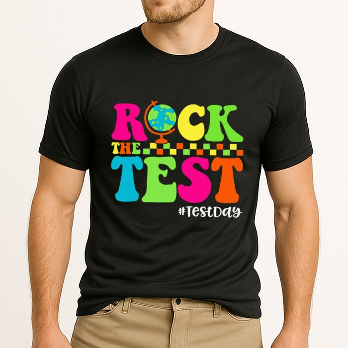 Retro Rock The Test Testing Day Motivational Teacher Student Performance Shirt