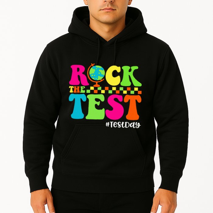 Retro Rock The Test Testing Day Motivational Teacher Student Hoodie