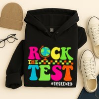 Retro Rock The Test Testing Day Motivational Teacher Student Hoodie