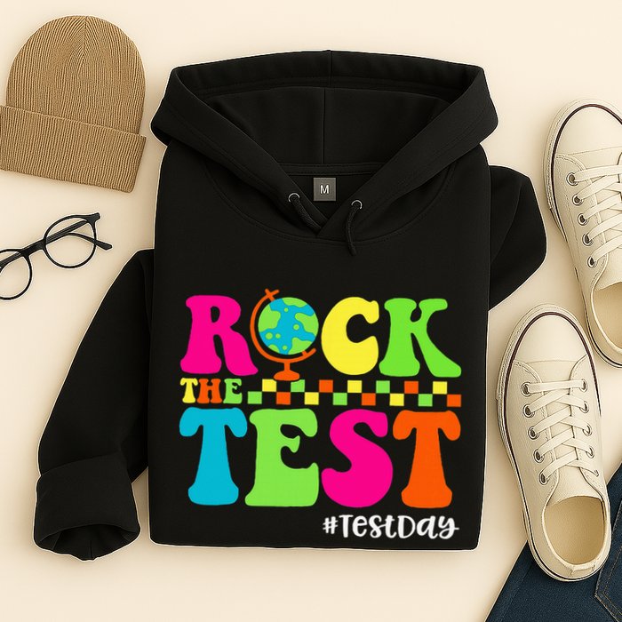 Retro Rock The Test Testing Day Motivational Teacher Student Hoodie