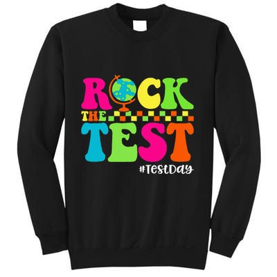 Retro Rock The Test Testing Day Motivational Teacher Student Sweatshirt
