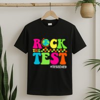 Retro Rock The Test Testing Day Motivational Teacher Student T-Shirt