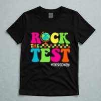 Retro Rock The Test Testing Day Motivational Teacher Student T-Shirt