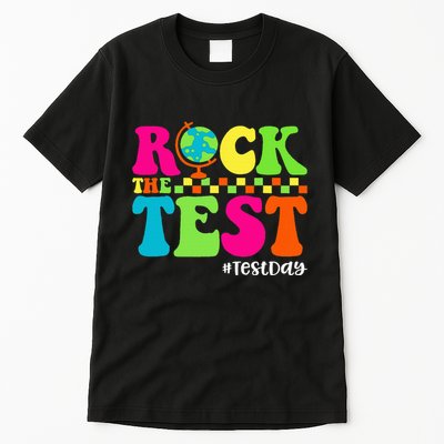Retro Rock The Test Testing Day Motivational Teacher Student Tall T-Shirt