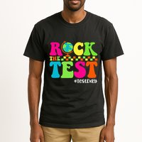 Retro Rock The Test Testing Day Motivational Teacher Student Tall T-Shirt