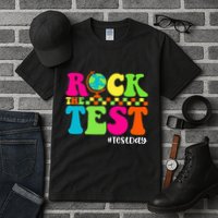 Retro Rock The Test Testing Day Motivational Teacher Student Tall T-Shirt