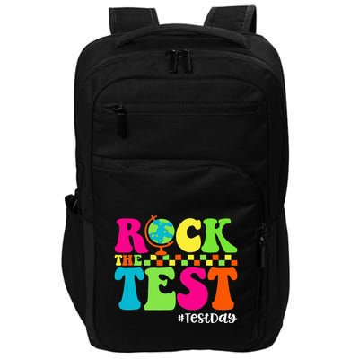 Retro Rock The Test Testing Day Motivational Teacher Student Impact Tech Backpack