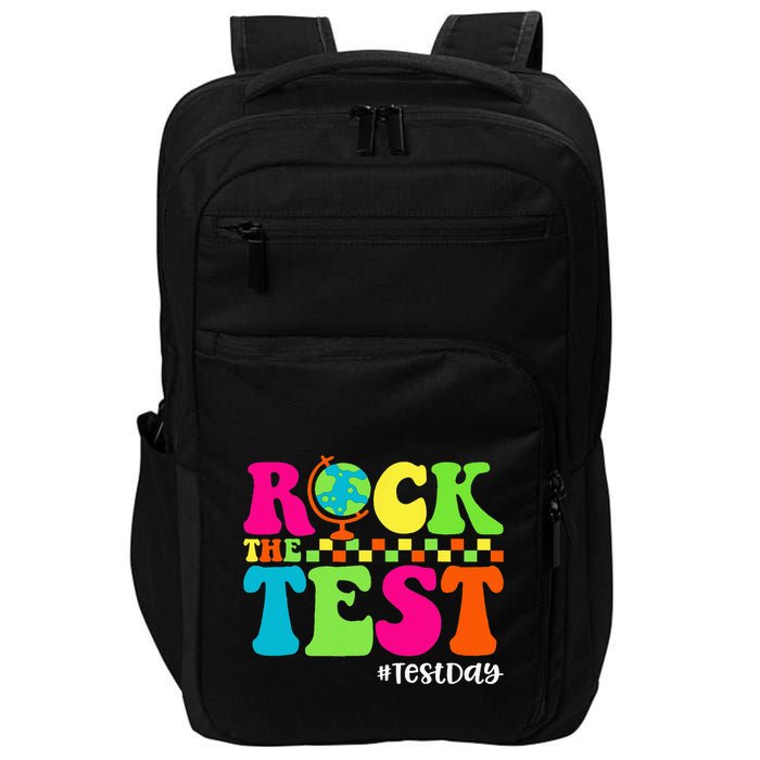 Retro Rock The Test Testing Day Motivational Teacher Student Impact Tech Backpack