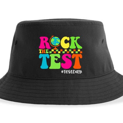 Retro Rock The Test Testing Day Motivational Teacher Student Sustainable Bucket Hat