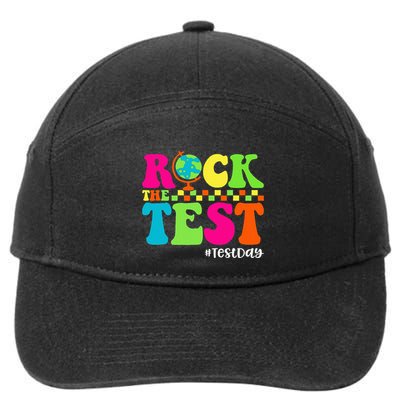 Retro Rock The Test Testing Day Motivational Teacher Student 7-Panel Snapback Hat