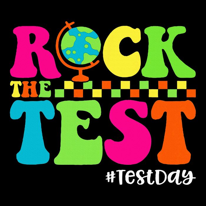Retro Rock The Test Testing Day Motivational Teacher Student 7-Panel Snapback Hat