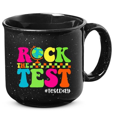 Retro Rock The Test Testing Day Motivational Teacher Student 15oz Campfire Ceramic Mug