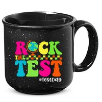Retro Rock The Test Testing Day Motivational Teacher Student 15oz Campfire Ceramic Mug