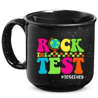 Retro Rock The Test Testing Day Motivational Teacher Student 15oz Campfire Ceramic Mug
