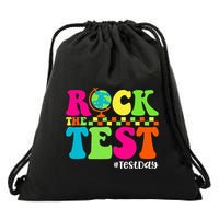 Retro Rock The Test Testing Day Motivational Teacher Student Drawstring Bag