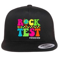 Retro Rock The Test Testing Day Motivational Teacher Student Flatbill Hat
