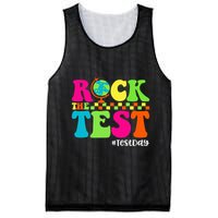 Retro Rock The Test Testing Day Motivational Teacher Student Mesh Reversible Basketball Jersey Tank