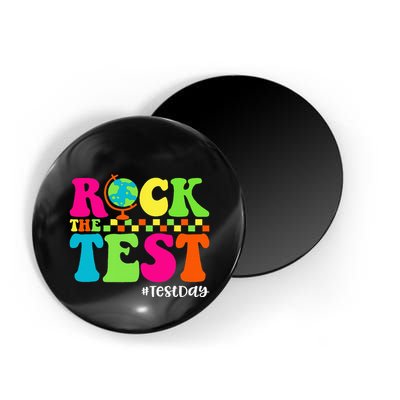 Retro Rock The Test Testing Day Motivational Teacher Student Magnet