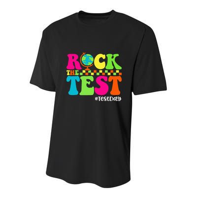 Retro Rock The Test Testing Day Motivational Teacher Student Youth Performance Sprint T-Shirt