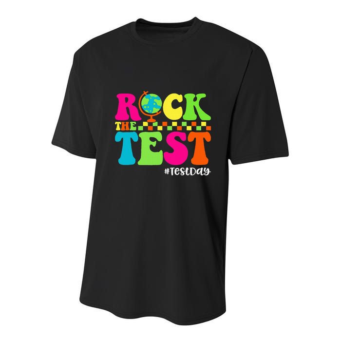 Retro Rock The Test Testing Day Motivational Teacher Student Youth Performance Sprint T-Shirt
