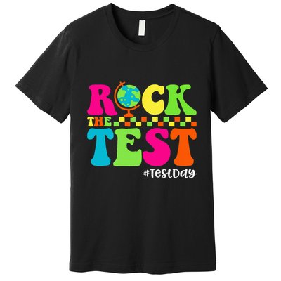 Retro Rock The Test Testing Day Motivational Teacher Student Premium T-Shirt