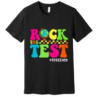 Retro Rock The Test Testing Day Motivational Teacher Student Premium T-Shirt