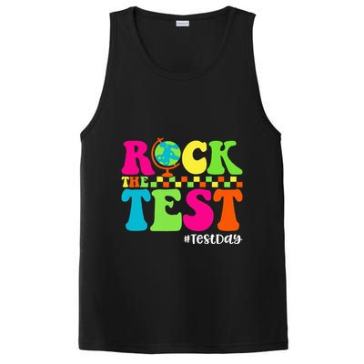 Retro Rock The Test Testing Day Motivational Teacher Student PosiCharge Competitor Tank