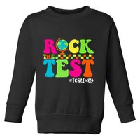 Retro Rock The Test Testing Day Motivational Teacher Student Toddler Sweatshirt