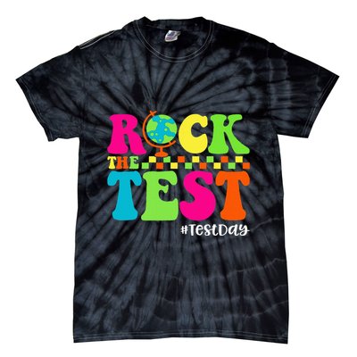 Retro Rock The Test Testing Day Motivational Teacher Student Tie-Dye T-Shirt