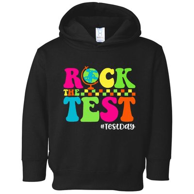 Retro Rock The Test Testing Day Motivational Teacher Student Toddler Hoodie