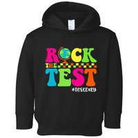Retro Rock The Test Testing Day Motivational Teacher Student Toddler Hoodie
