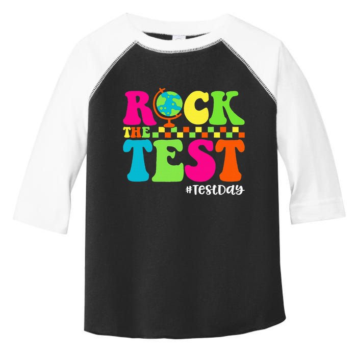 Retro Rock The Test Testing Day Motivational Teacher Student Toddler Fine Jersey T-Shirt