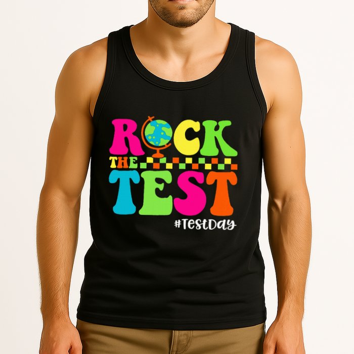 Retro Rock The Test Testing Day Motivational Teacher Student Tank Top