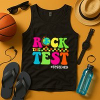 Retro Rock The Test Testing Day Motivational Teacher Student Tank Top