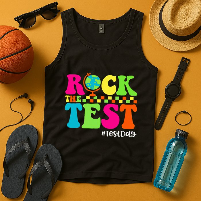 Retro Rock The Test Testing Day Motivational Teacher Student Tank Top