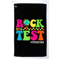 Retro Rock The Test Testing Day Motivational Teacher Student Golf Towel