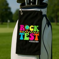 Retro Rock The Test Testing Day Motivational Teacher Student Golf Towel