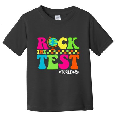 Retro Rock The Test Testing Day Motivational Teacher Student Toddler T-Shirt