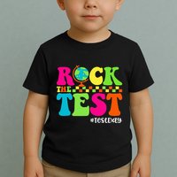 Retro Rock The Test Testing Day Motivational Teacher Student Toddler T-Shirt