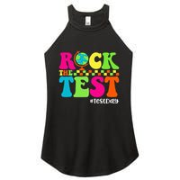 Retro Rock The Test Testing Day Motivational Teacher Student Women's Perfect Tri Rocker Tank