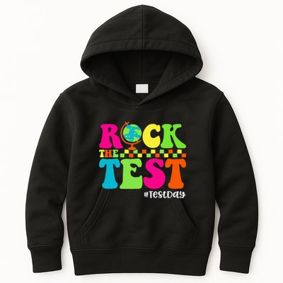 Retro Rock The Test Testing Day Motivational Teacher Student Kids Hoodie