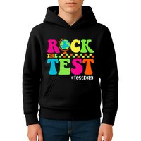 Retro Rock The Test Testing Day Motivational Teacher Student Kids Hoodie