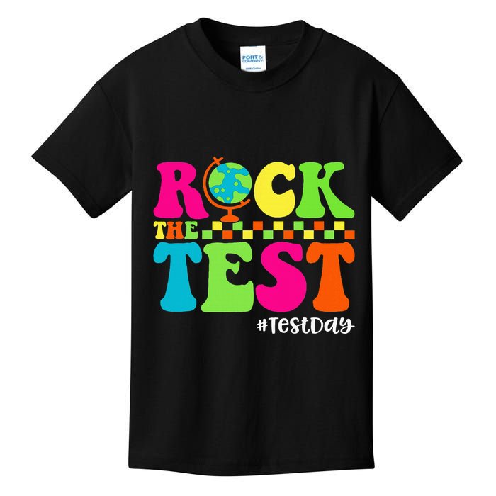 Retro Rock The Test Testing Day Motivational Teacher Student Kids T-Shirt
