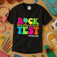 Retro Rock The Test Testing Day Motivational Teacher Student Kids T-Shirt