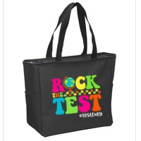 Retro Rock The Test Testing Day Motivational Teacher Student Zip Tote Bag