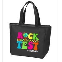 Retro Rock The Test Testing Day Motivational Teacher Student Zip Tote Bag