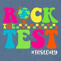 Retro Rock The Test Testing Day Motivational Teacher Student Garment-Dyed Sweatshirt