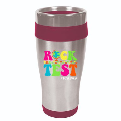 Retro Rock The Test Testing Day Motivational Teacher Student 16oz Travel Tumbler